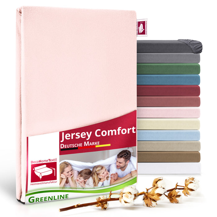 Greenline Spannbettuch Spannbettlaken Premium Jersey aus 100% Baumwolle