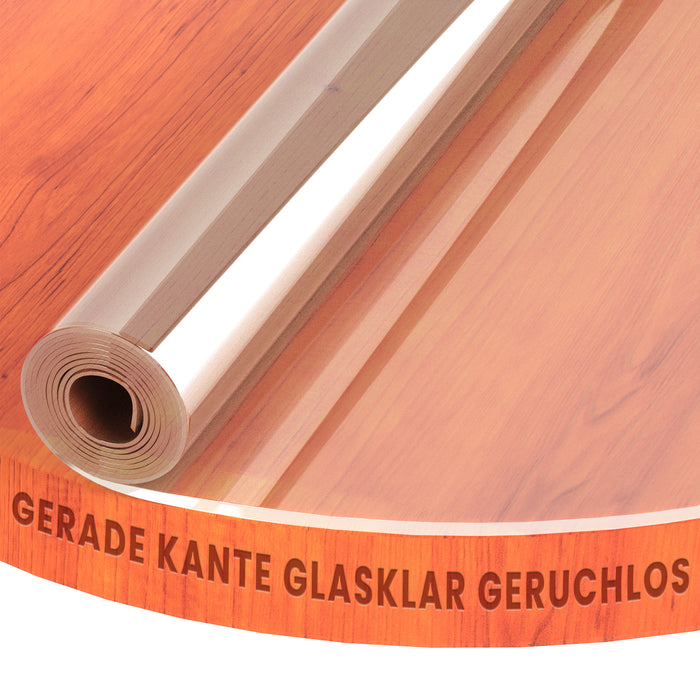 Transparente Folie Schutzfolie glasklar mit gerader Kante, rund
