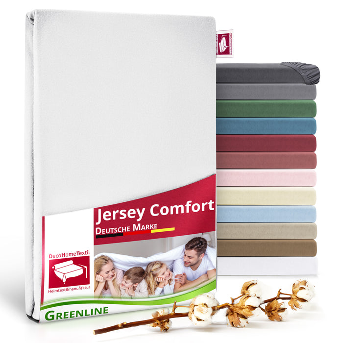 Greenline Spannbettuch Spannbettlaken Premium Jersey aus 100% Baumwolle