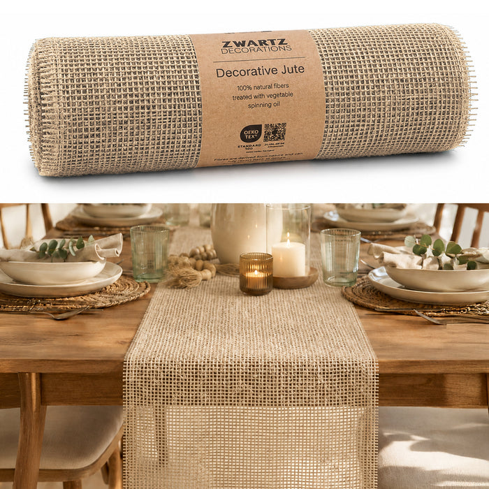DecoHomeTextil Deco Jute Tischläufer 30cm x 5m