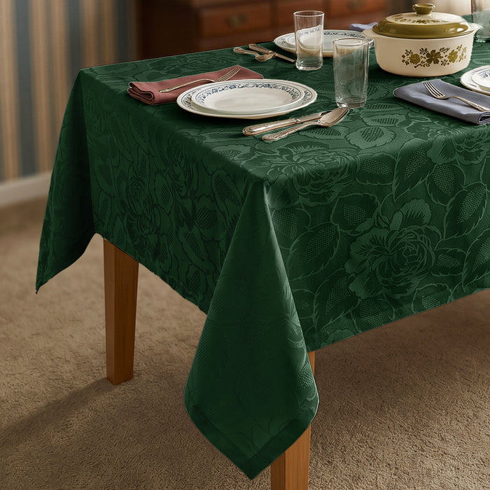 DecoHomeTextil Retro Tischdecke Rosalia mit feinem Rosenmuster – Für eine warme, elegante Tischatmosphäre