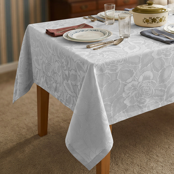DecoHomeTextil Retro Tischdecke Rosalia mit feinem Rosenmuster – Für eine warme, elegante Tischatmosphäre