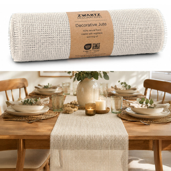DecoHomeTextil Deco Jute Tischläufer 30cm x 5m
