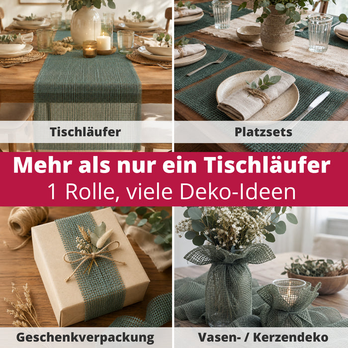 DecoHomeTextil Deco Jute Tischläufer 30cm x 5m