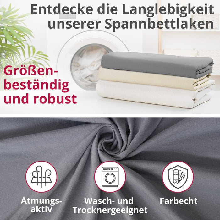 Greenline Spannbettuch Spannbettlaken Premium Jersey aus 100% Baumwolle