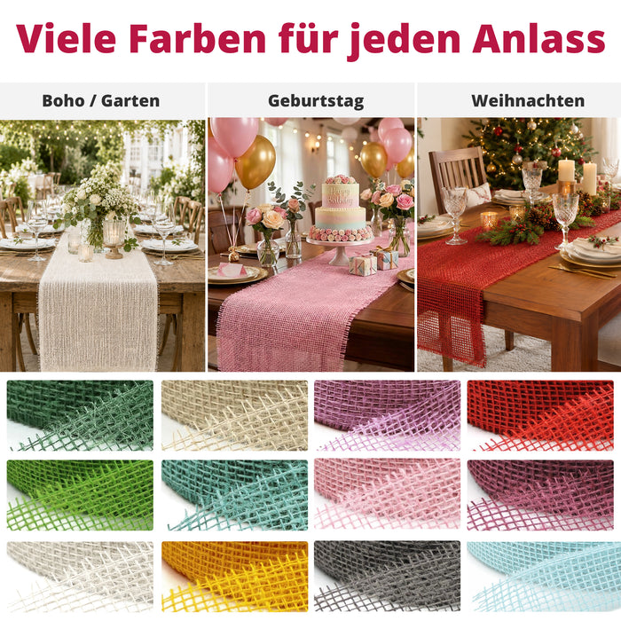 DecoHomeTextil Deco Jute Tischläufer 30cm x 5m