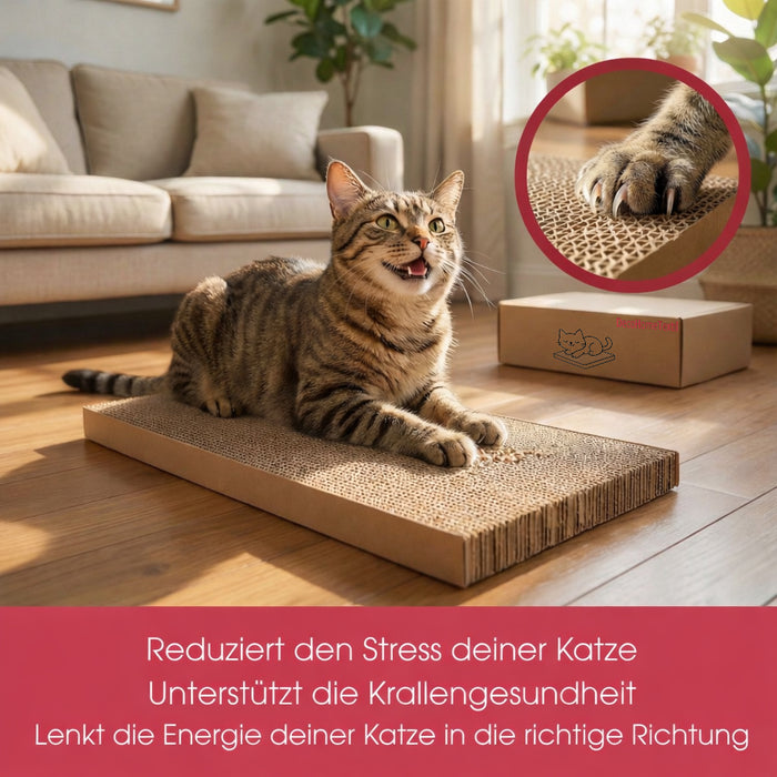 Kratzbrett für Katzen Krallen Kiste 44 x 29,5 x 13 cm Kratzpappe Kratzmatte Krallenpflege