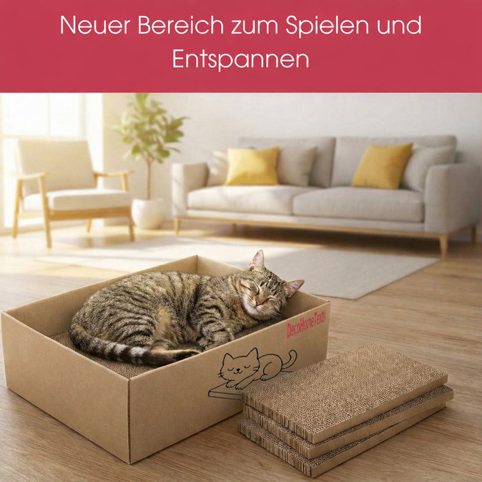 Kratzbrett für Katzen Krallen Kiste 44 x 29,5 x 13 cm Kratzpappe Kratzmatte Krallenpflege