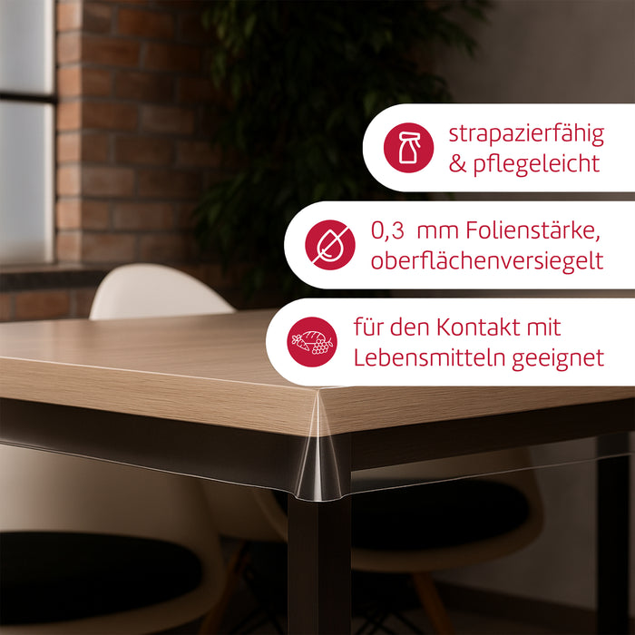 Transparente Schutzfolie 0,3 mm rund und oval