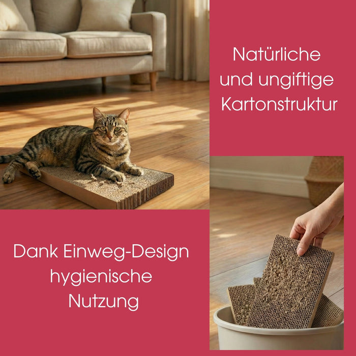 Kratzbrett für Katzen Krallen Kiste 44 x 29,5 x 13 cm Kratzpappe Kratzmatte Krallenpflege