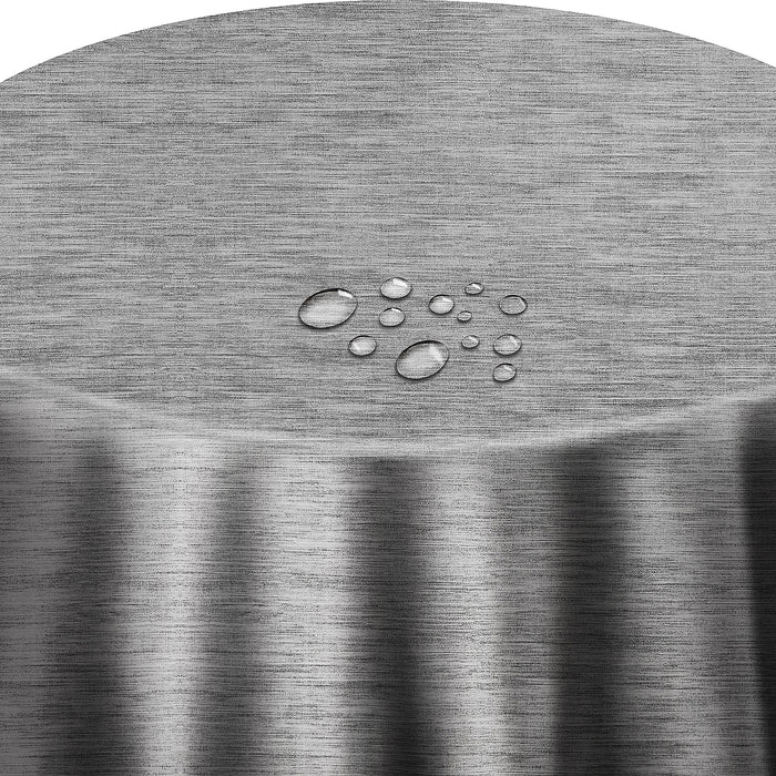 Wachstuch Leinen Prägung Hellgrau rund / oval