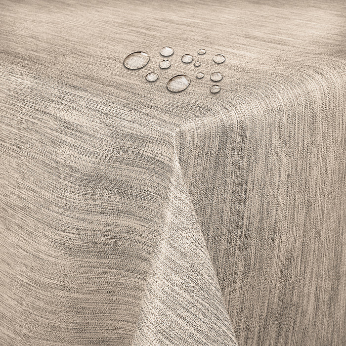 Wachstuch Leinen Prägung Beige Sand eckig