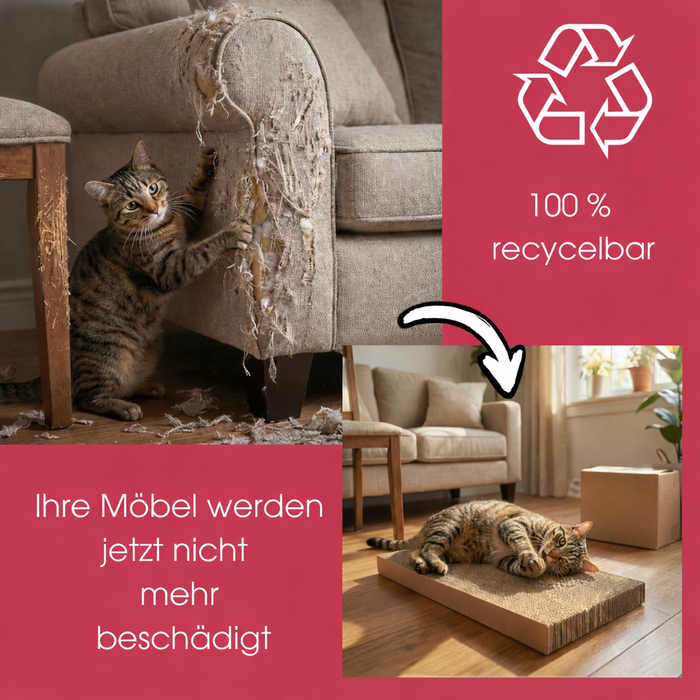 Kratzbrett für Katzen Krallen Kiste 44 x 29,5 x 13 cm Kratzpappe Kratzmatte Krallenpflege