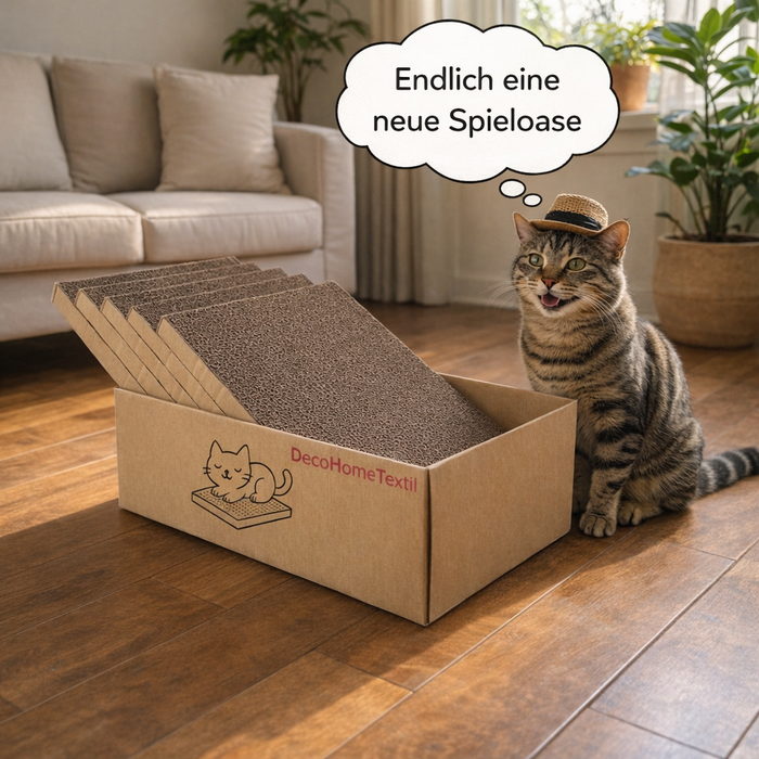 Kratzbrett für Katzen Krallen Kiste 44 x 29,5 x 13 cm Kratzpappe Kratzmatte Krallenpflege