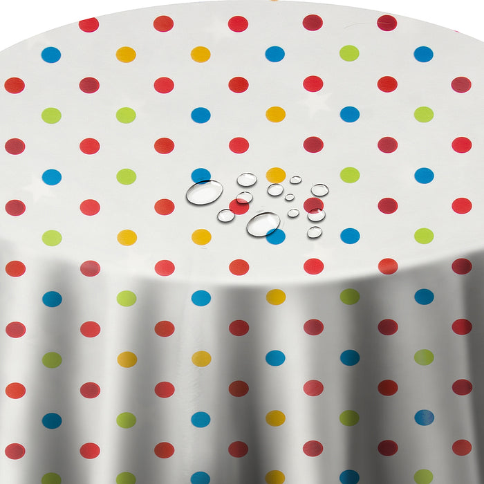 Wachstuch Punkte Bunt rund / oval