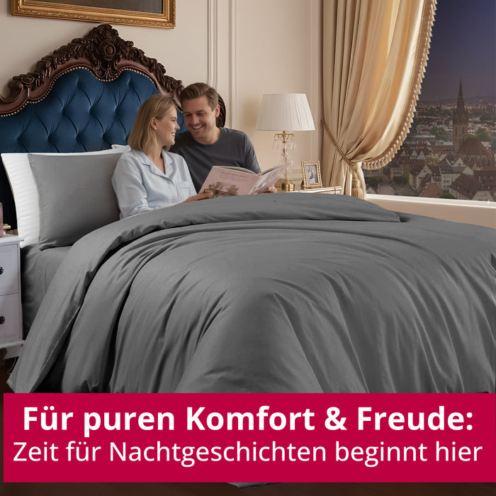 DecoHomeTextil Bettwäsche Set Bettgarnitur mit Reißverschluss Polycotton Uni