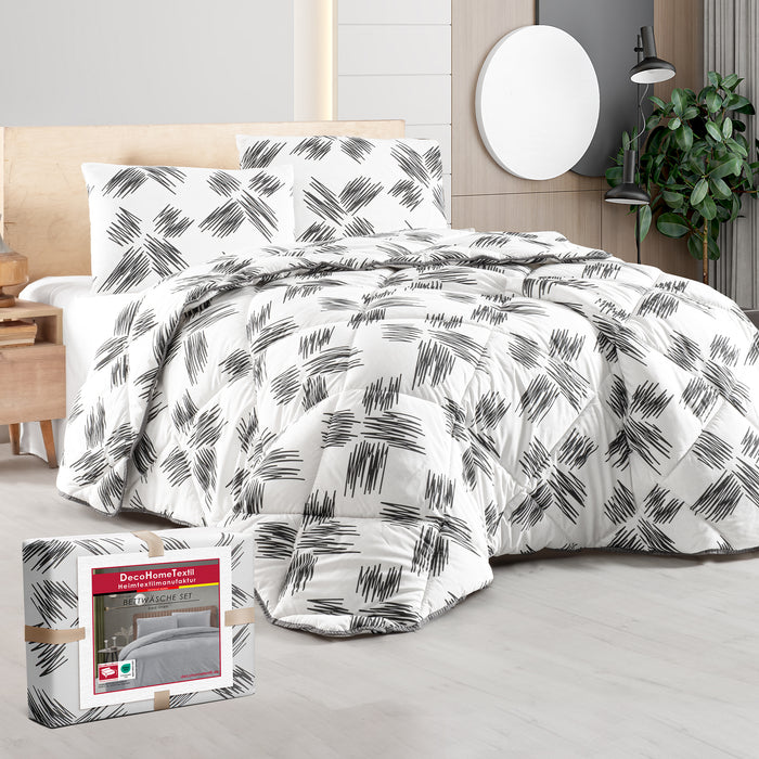 DecoHomeTextil Bettwäsche Set Bettgarnitur mit Reißverschluss Polycotton Design