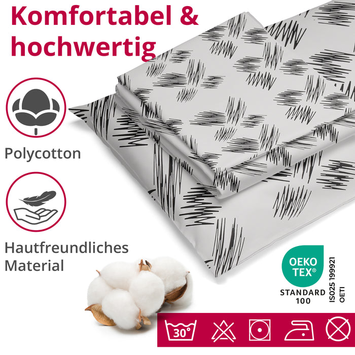 DecoHomeTextil Bettwäsche Set Bettgarnitur mit Reißverschluss Polycotton Design