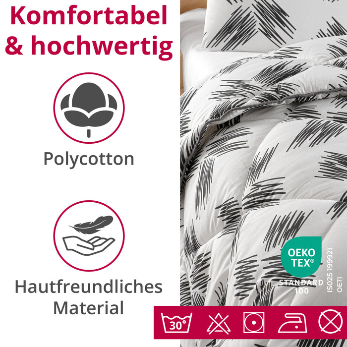 DecoHomeTextil Bettwäsche Set Bettgarnitur mit Reißverschluss Polycotton Design