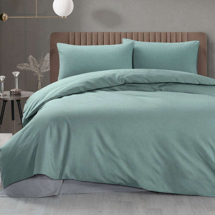 DecoHomeTextil Bettwäsche Set Bettgarnitur mit Reißverschluss Polycotton Uni