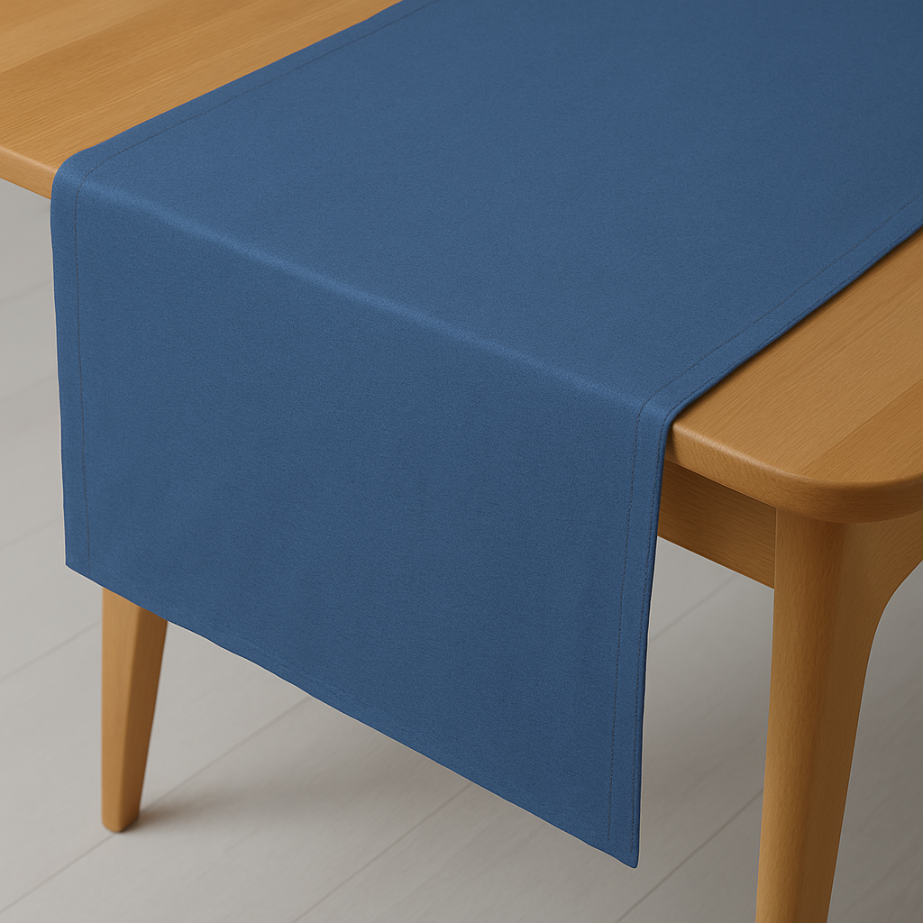Leinen Optik Tischläufer eckig blau