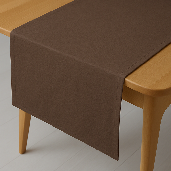 Leinen Optik Tischläufer eckig dunkelbraun