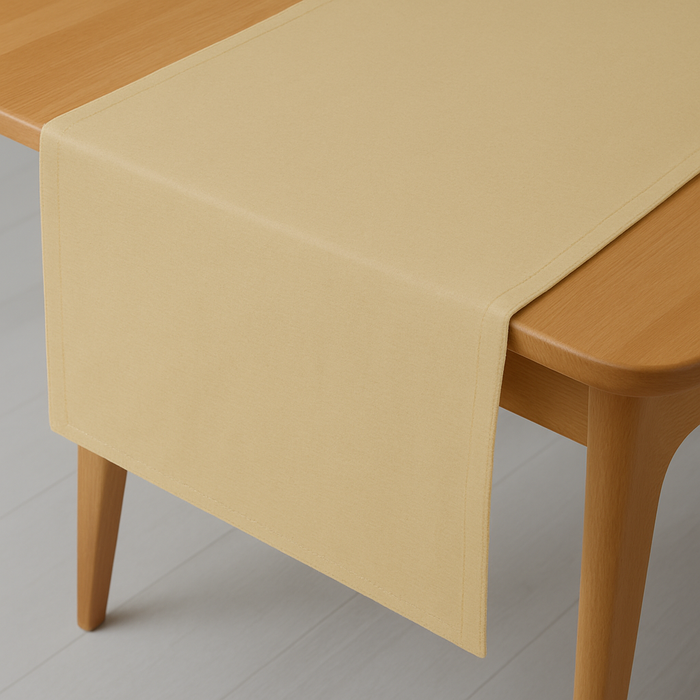 Leinen Optik Tischläufer eckig champagner