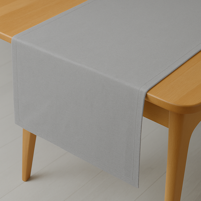 Leinen Optik Tischläufer eckig hellgrau