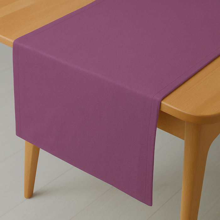 Leinen Optik Tischläufer eckig lila