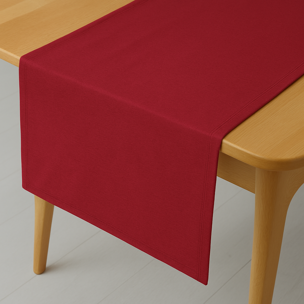 Leinen Optik Tischläufer eckig rot