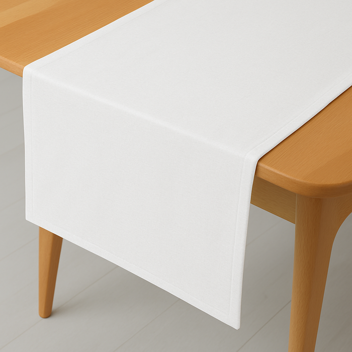 Leinen Optik Tischläufer eckig weiß