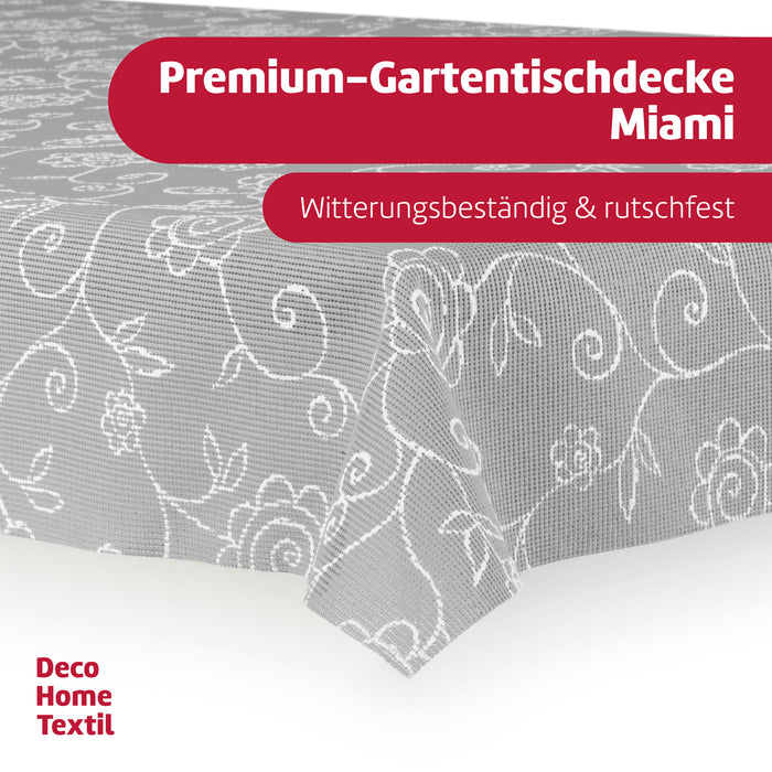 Miami Gartentischdecke Mediterran Grau Eckig