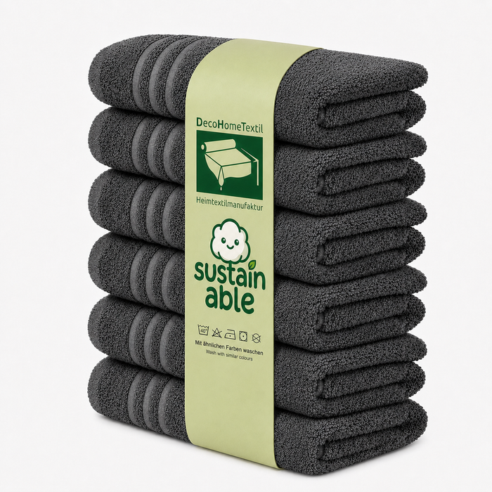 DecoHomeTextil Eco Hand- Badetuch Frottier Set, sustainable, kuschelweich, saugstark