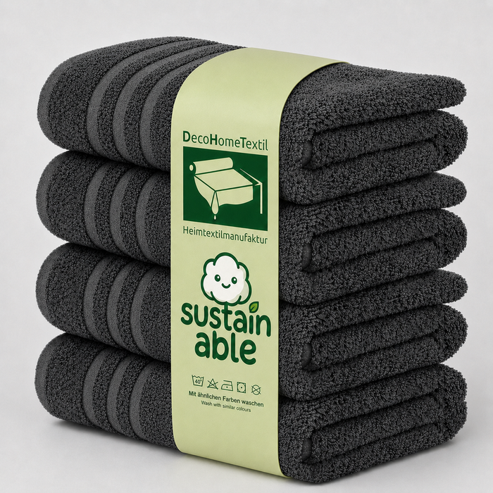 DecoHomeTextil Eco Hand- Badetuch Frottier Set, sustainable, kuschelweich, saugstark