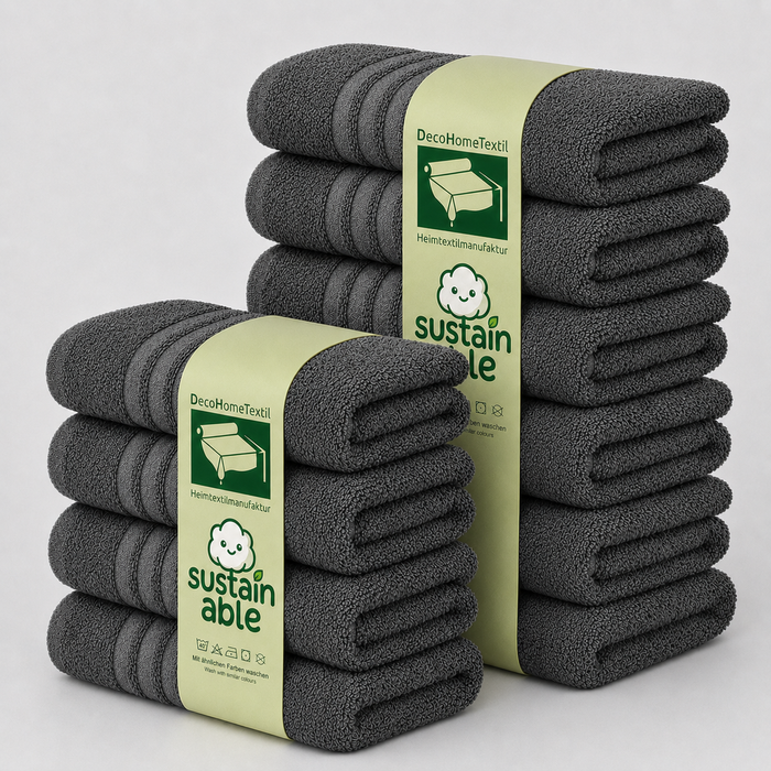 DecoHomeTextil Eco Hand- Badetuch Frottier Set, sustainable, kuschelweich, saugstark