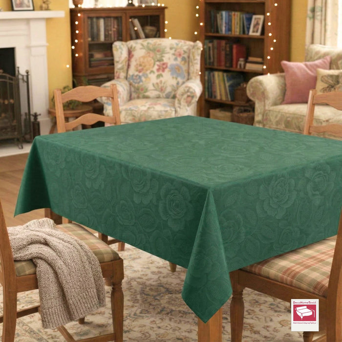 DecoHomeTextil Retro Tischdecke Rosalia mit feinem Rosenmuster – Für eine warme, elegante Tischatmosphäre
