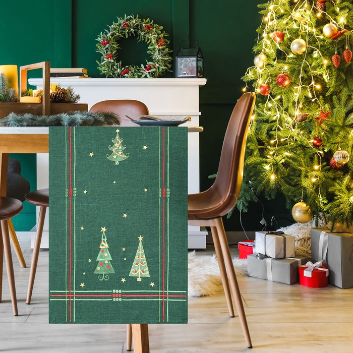 CAROMIO Weihnachtstischdecke – Wasserdicht, Abwaschbar, Quadratisch (138x138 Cm) – Festliches Santa-Muster Für Winterdekoration