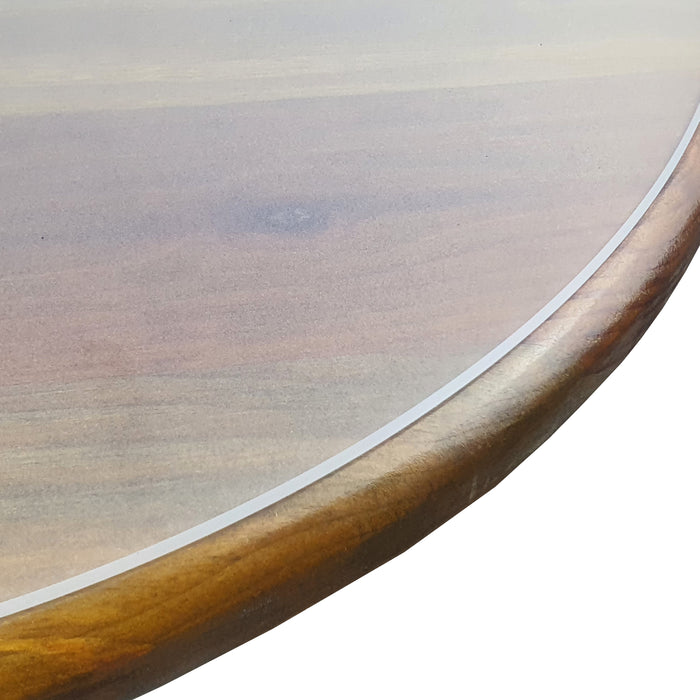 Transparent Tischfolie leicht mattiert Schutzfolie Folie Abgeschrägte V-Kante Tischdecke Maschinenzuschnitt geruchsneutral Rund