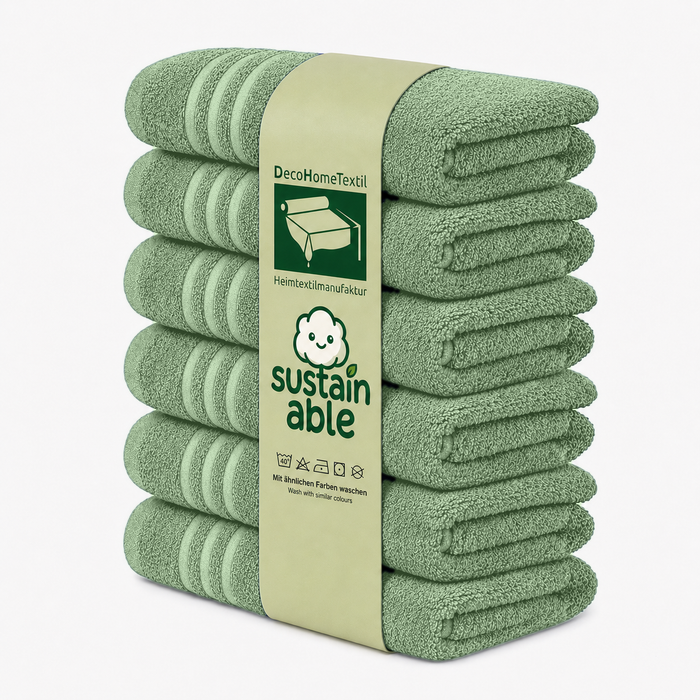 DecoHomeTextil Eco Hand- Badetuch Frottier Set, sustainable, kuschelweich, saugstark