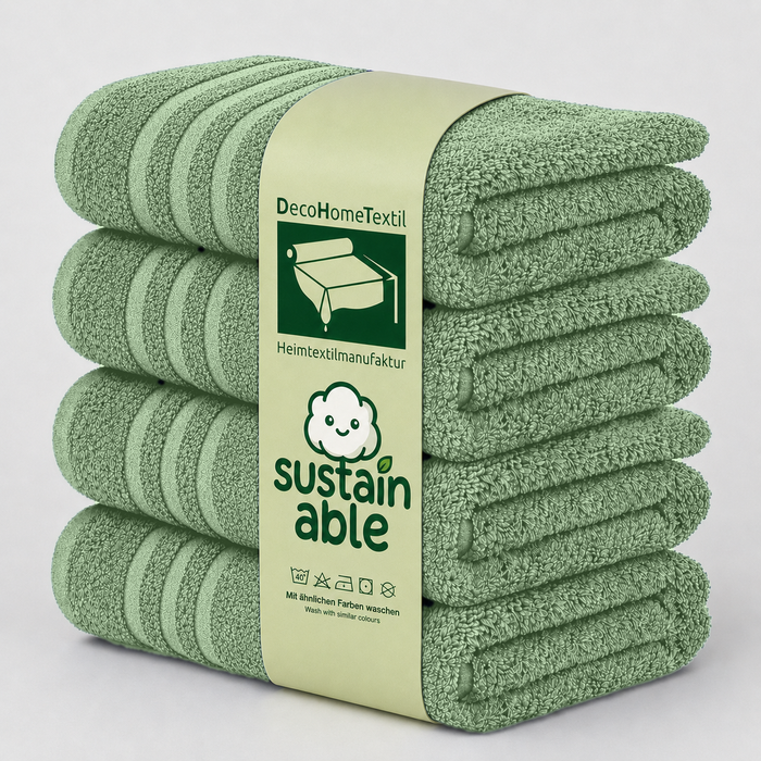 DecoHomeTextil Eco Hand- Badetuch Frottier Set, sustainable, kuschelweich, saugstark