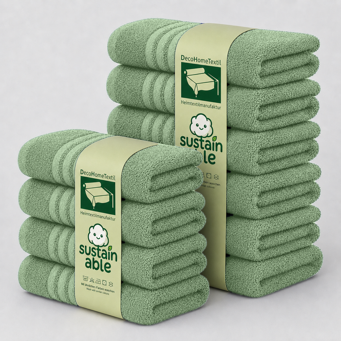 DecoHomeTextil Eco Hand- Badetuch Frottier Set, sustainable, kuschelweich, saugstark