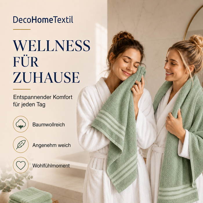 DecoHomeTextil Eco Hand- Badetuch Frottier Set, sustainable, kuschelweich, saugstark