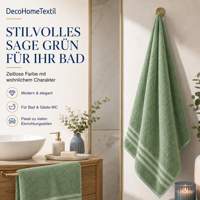 DecoHomeTextil Eco Hand- Badetuch Frottier Set, sustainable, kuschelweich, saugstark