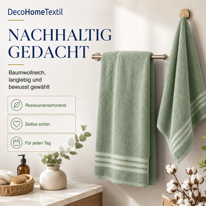 DecoHomeTextil Eco Hand- Badetuch Frottier Set, sustainable, kuschelweich, saugstark
