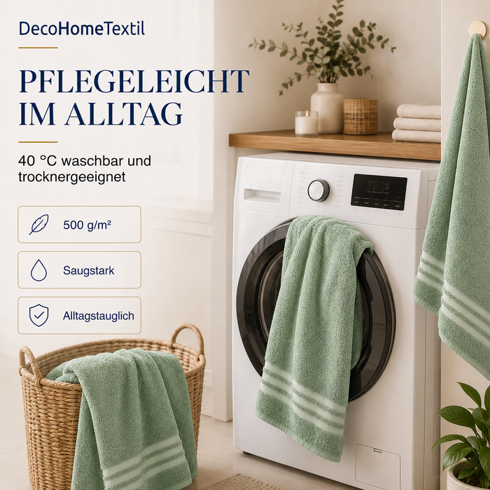 DecoHomeTextil Eco Hand- Badetuch Frottier Set, sustainable, kuschelweich, saugstark