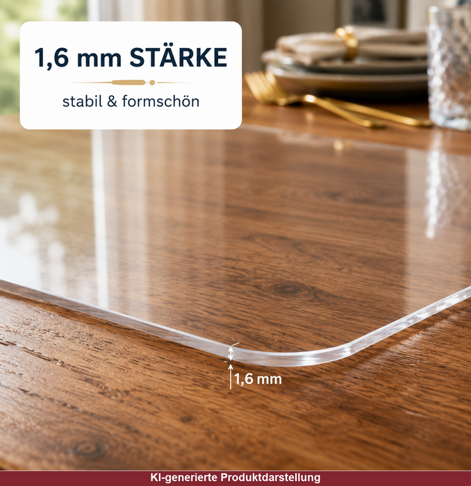 Transparente Tischsets 6er-Set eckig 28 x 45 cm abgerundet