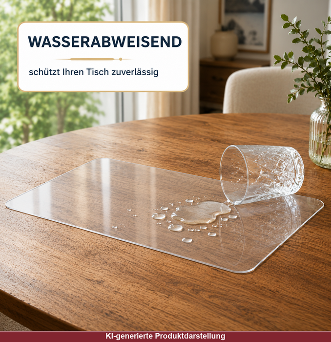 Transparente Tischsets 6er-Set eckig 28 x 45 cm abgerundet