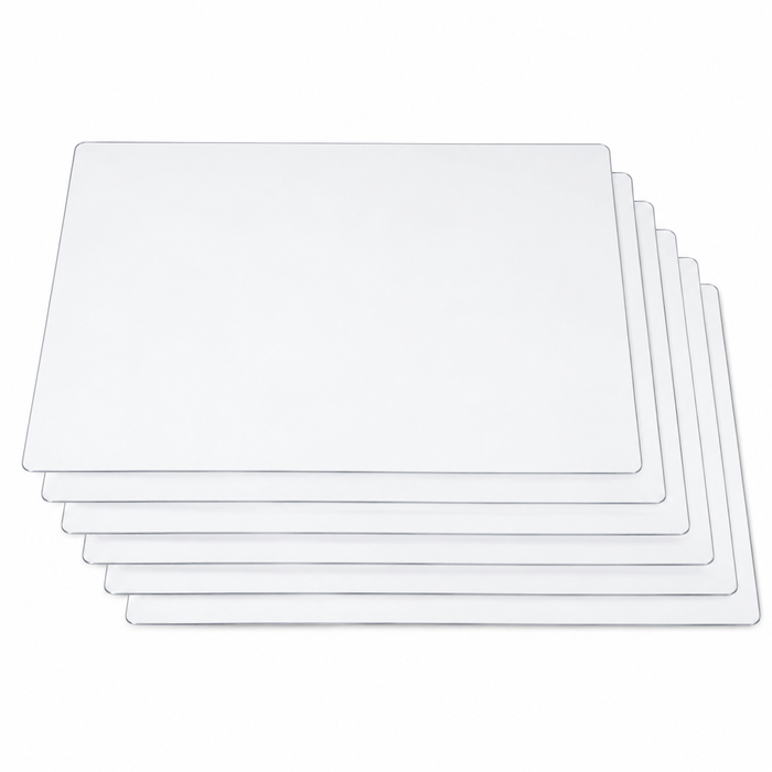 Transparente Tischsets 6er-Set eckig 28 x 45 cm abgerundet