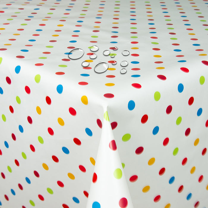 Wachstuch Punkte Bunt eckig