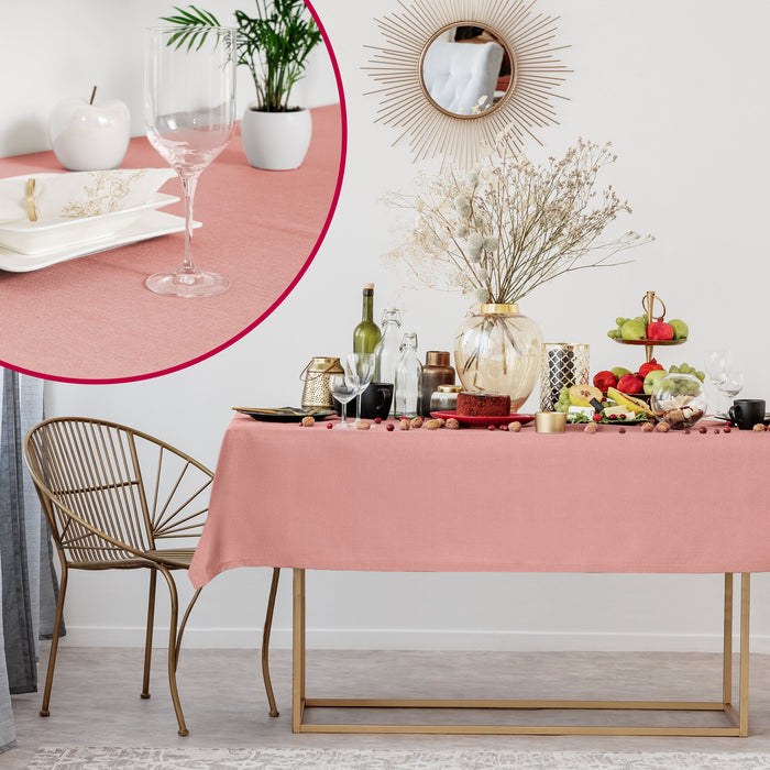 Leinen Optik Tischdecke eckig altrosa — decohometextil